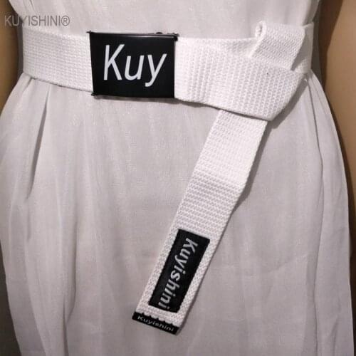 Hot Unisex Waist Belt Mens Boys Plain Webbing Waistband Casual Canvas Belt White