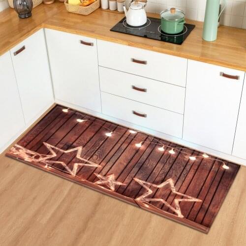Entrance Doormat Kitchen Rugs Home Living Room Bedroom Hallway Decoration Wood Grain Floor Bathroom Carpet Anti-Slip Balcony Mat
