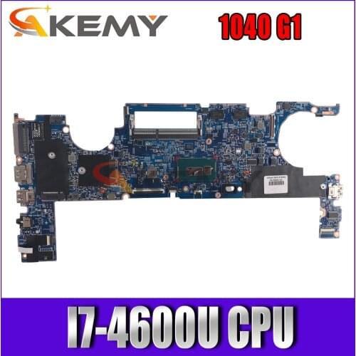 Akemy For HP Elitebook Folio 1040 G1 Laptop Motherboard 14 inch SR1EA I7-4600U CPU12295-1 48.4LU01.011 748354-601 748354-001