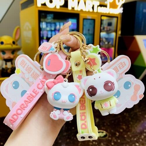 Cartoon Creative Cute Cat Anime Key Chain Fun Cute Doll Pendant Bag Key Chain Cute Personality Couple Accessories Key Chain
