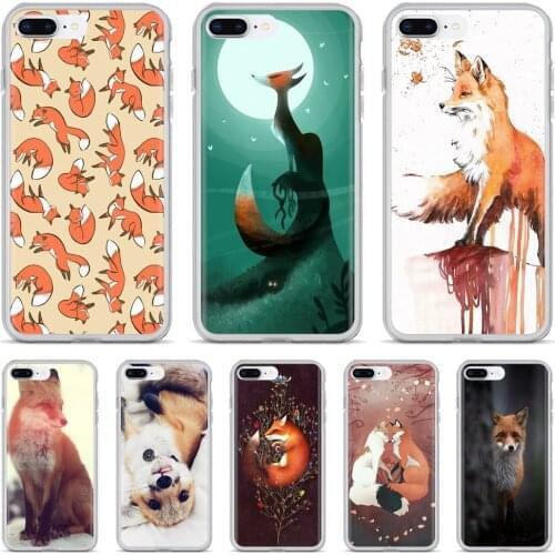 Watercolor Foxes Red Baby Fox animal Soft Skin Cover For Huawei Honor 6 6A 7 7X 7A 7C 8 8C 8X 9 9X 10 10i 20 Lite Play Pro