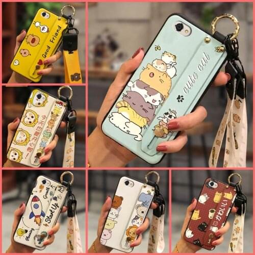 Soft Case Shockproof Phone Case For ZTE Blade A6 Lite Kickstand Waterproof Wrist Strap Cartoon