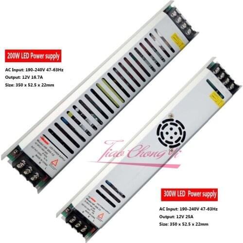 New led power supply DC12V 200W 300W AC190-240V Lighting Transformers for LEDStrip led power sAdapter For LED Strip Light