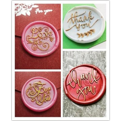Lovely Pattern Wax Seal Retro stamp Thank you With love For you love wax seal scrapbooking stamps envelope gifts decoration