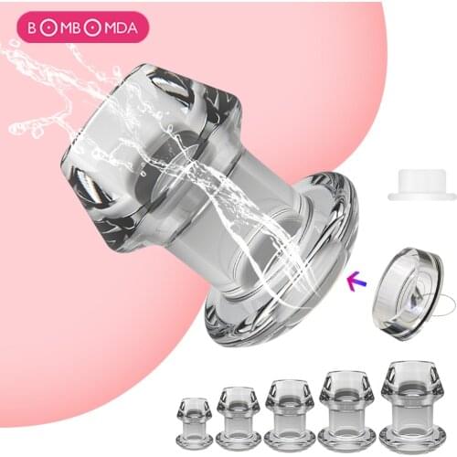 Hollow Butt Plug With Insert Anal Plug Tunnel Toy Huge Anal Speculum Anus Dilator SM Enema Gay Sex Toys Anal Speculum Plug