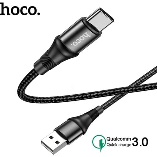 Hoco Durable Nylon Braided Micro Type C Phone Cable For iPhone Fast Charger 1M Data Sync Charger Cable For Xiaomi Samsung Cables