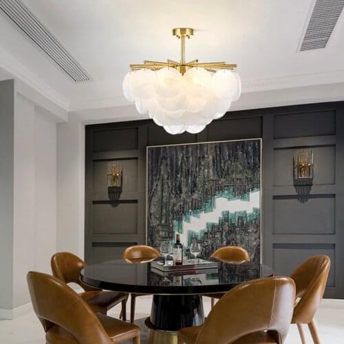 Nordic Luxury Glass Chandelier for Living Room Postmodern Simple Design Personality Restaurant Villa Led Chandelier Fixtures