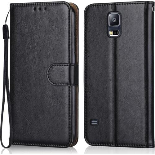 Folio Luxury Leather Case for On Samsung Galaxy S5 Neo G903 G903F SM-G903F 5.1'' Wallet Stand Flip Case Phone Bag with Strap