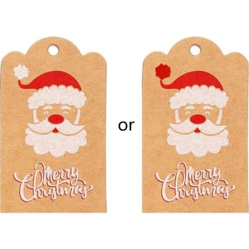 100 Pieces Christmas Tags Xmas Kraft Paper Gift Tags Hanging Label with 20 m Natural Jute Twine for DIY Arts Crafts
