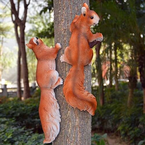 Outdoor Garden Hanging Squirrel Resin Pendant Accessories Courtyard Villa Sculpture Crafts Kindergarten Figurines Decoration Art