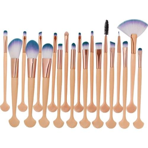 High Quality 20pcs Shell Makeup Brushes Set Beauty Cosmetic Tool Powder Foundation Eye Shadow Concealer Lip Make Up Brush Kits