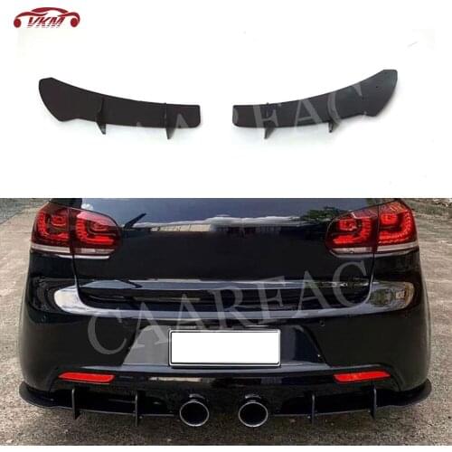 For Golf MK6 Rear Diffuser Lip Splitters For Volkswagen VW Golf 6 VI GTI R20 Fins Shark Style Bumper Trim Cover Car Styling