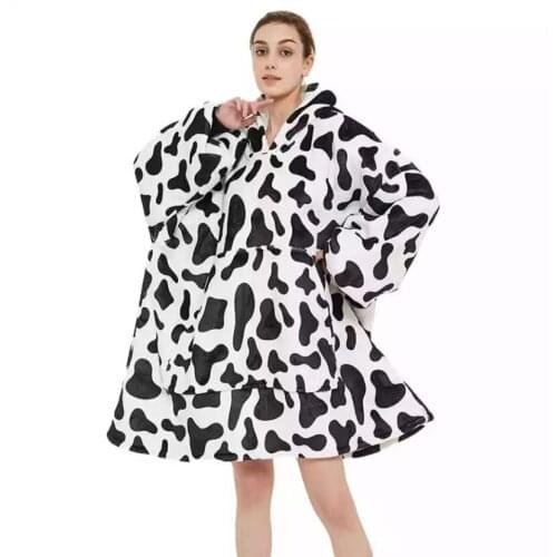 Winter Warm Blanket With Sleeves Plaid Fleece Hoodie Thick Blanket Adult Soft Wearable Weighted Sherpa TV Sofa Blanket Hooded