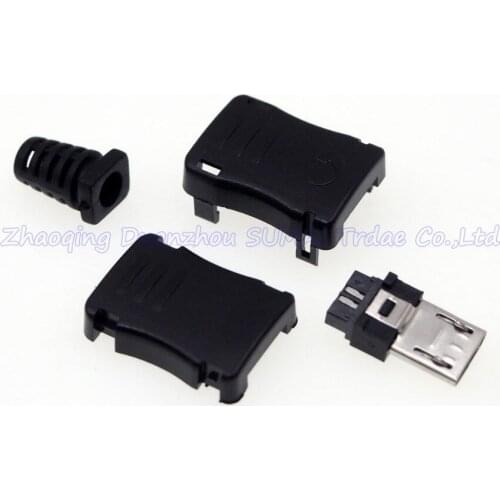 10set 4 in 1 MICRO USB 5P connector Tablet PC Charging port socket DIY USB male plug