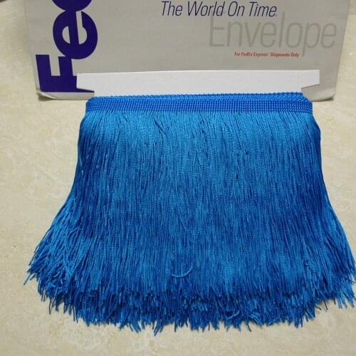 10 Meters 15cm 6" Long Aqua Color Latin Dress Tassel Fringe