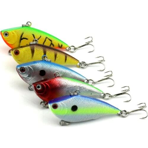 10pcs Hard Vibration Fishing Lure 8# Hook 5.5cm 7.5g VIB Rattlin Hook Artificial Crank Baits Fishing Tackles Pesca Fishing Lure