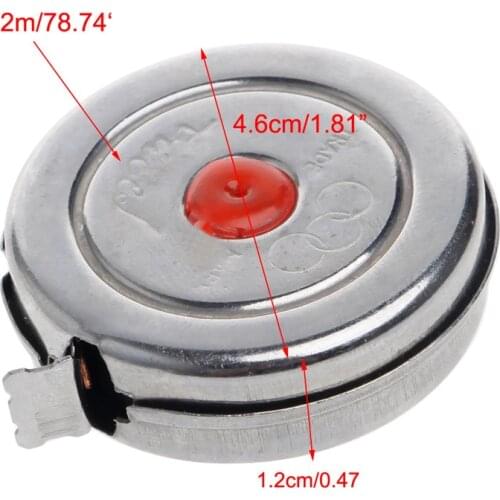 2m Mini Office Stainless Steel Woodworking Retractable Tape Measure Metric