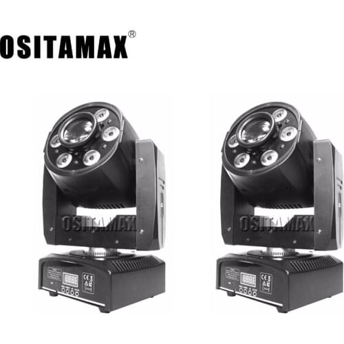 2pcs Moving Head Mini 30w Spot Wash LED DJ Stage Light 6x8w RGBW Gobo Lights Focus DMX512 Disco Party Spot Moving Heads