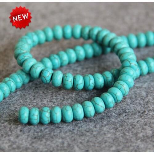 5*8mm Fashion New Blue Turkey stone beads stripe loose beads 15" Jewelry making design wholesale