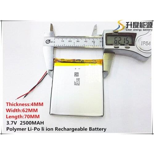 5pcs [SD] 3.7V,2500mAH,[406270] Polymer lithium ion / Li-ion battery for TOY,POWER BANK,GPS,mp3,mp4,cell phone,speaker