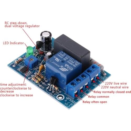 AC 220V Adjustable Timer Delay Switch Turn On/Off Time Relay Module Time Relays 5.8x4.3cm
