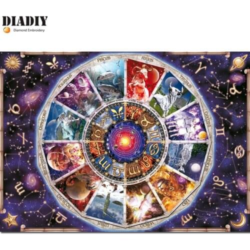 DIADIY Round &square Diamond Embroidery,Twelve constellations Full,5D,DIY Diamond Painting,Cross Stitch,3D,Diamond Mosaic,Decor