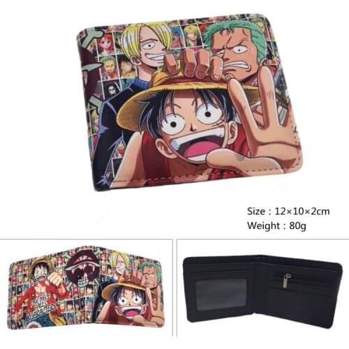 Anime One Piece Zoro wallet my hero academia Card Holder Coin Pocket Zipper Women Coin Purse Student Wallet