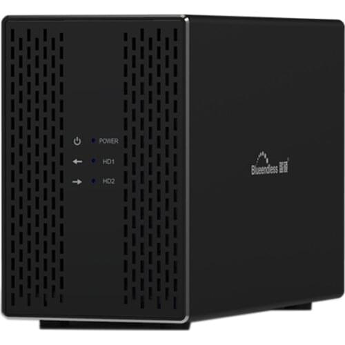 Blueendless 3.5 inch Hard Disk Array Raid Dual Bay Hdd Enclosure Raid Auto Data Support 2X10Tb Drive Eu Plug(Usb 3.0)