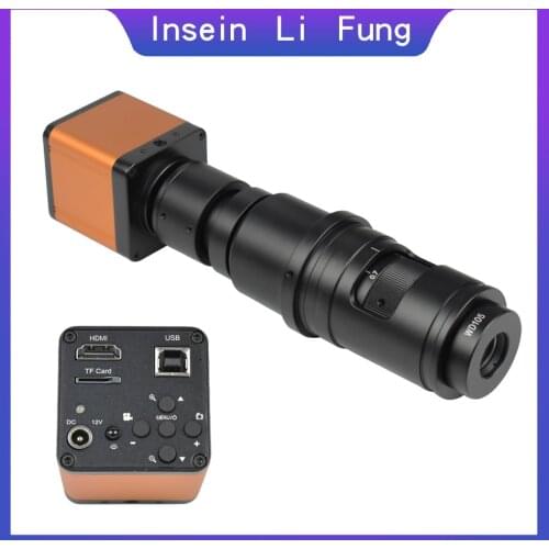 Full HD 38MP 2K 1080P USB HDMI Industrial Digital Electronic Video Microscope Camera 10X-300X C-Mount lens for Welding Repair