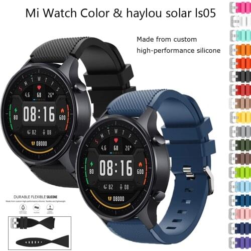 For Xiaomi MI Watch Color Sport Smart Strap Replacement Silicone Wristbelt for xiaomi haylou solar Ls05 22mm WatchBand Bracelet