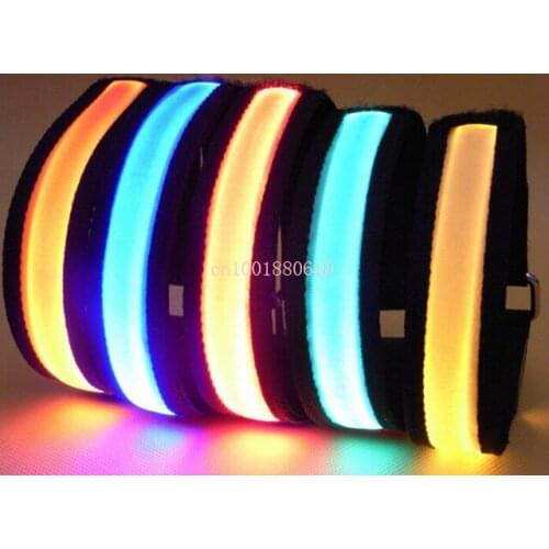 DHL Fedex Free shipping Outdoor LED Glow Arm Band flash LED wrist straps safety For adults led collar kids in sports 100pcs/lot