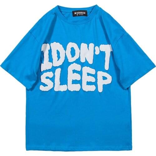 Men Streetwear Harajuku Hip Hop Letter Foaming Printing T Shirt Summer Short Sleeve 100% Cotton Casual T Shirts Couples Tops Tee