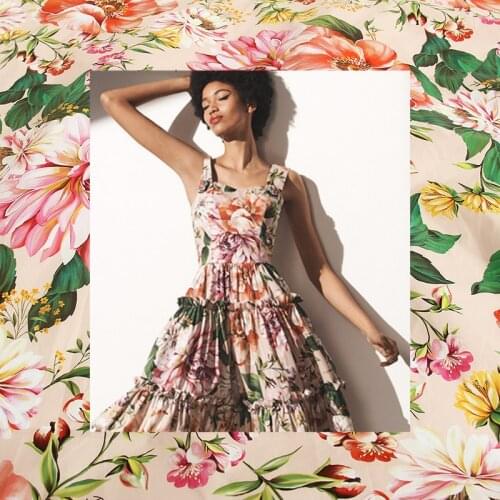 Italian D brand 110% cotton poplin printed womens clothing childrens fashion shirt polyester DIY clothing fabric cloth