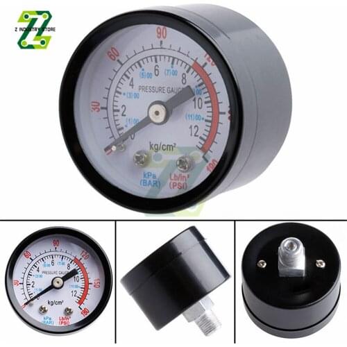 Pressure Gauge 1/8 BSP Air Compressor Pneumatic Hydraulic Fluid Pressure Gauge Meter