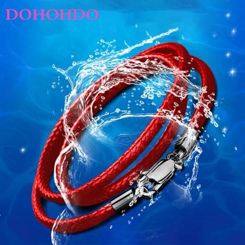 1-3mm Leather Cord Waxed Rope Necklace Cord Black Color Lobster Clasp Connector Chain For Men Women DIY Necklace Jewelry Making