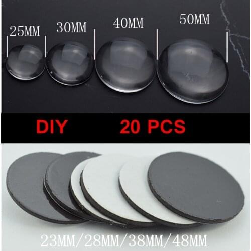 20pcs Transparent Glass Cabochon Crystal 50MM 40MM 30MM 25MM Round Magnetic Sticker 48MM 38MM 28MM 23MM DIY Handicrafts Decor