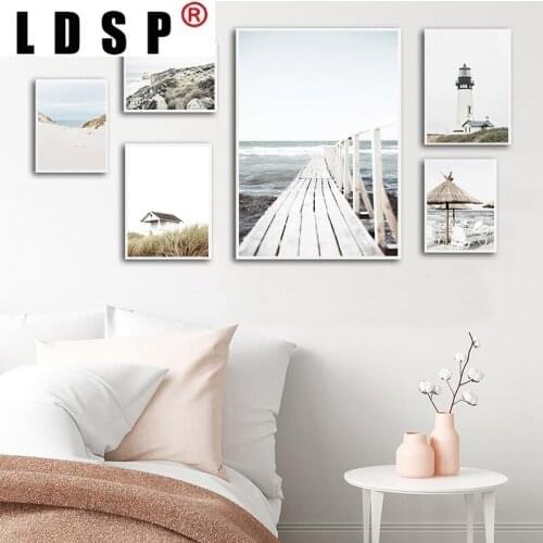 LDSP Grass Landscape Tropical Sea Beach Bohemia Canvas Painting Wall Art Print Poster Picture Modern Bedroom Home Decoration