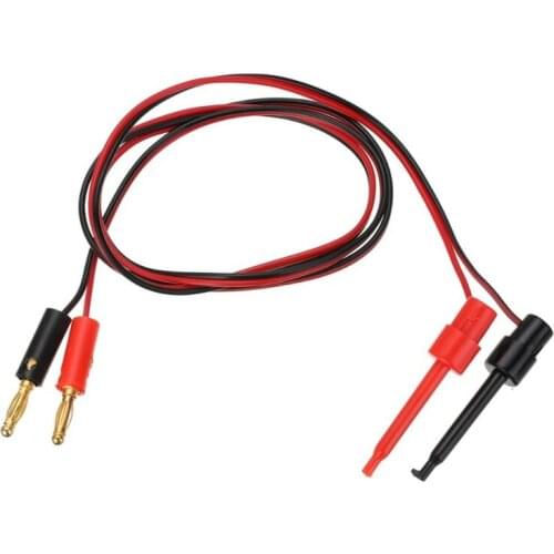 Multimeter Tools 4mm Banana Plug to Test Hook Clip Lead Cable 1M(3.3Ft) Test Cable Equipment Connector Gold Plated