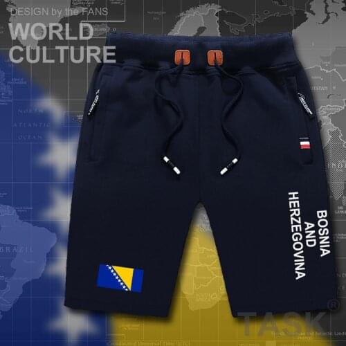 Bosnia and Herzegovina mens shorts beach man mens board shorts flag workout zipper pocket sweat 2017 BIH Bosnian Herzegovinian
