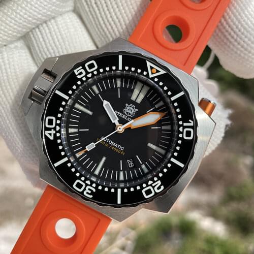 Steeldive Automatic Bi-Direction Bezel Diver Watch Men Stainless Steel 1200M Waterproof Diving Watches Mechanical Luxury Watch
