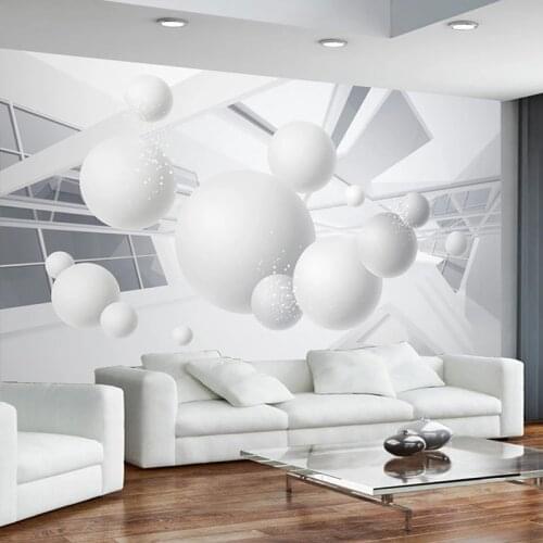 Custom Mural Wallpaper Modern 3D Stereo Sphere Geometry Space Fresco Living Room Study Background Wall Decor Self-Adhesive Mural