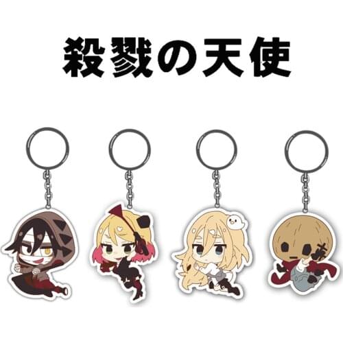 New 1Pcs Japan Anime Angels of Death Key Chain Acrylic Catoon Character Mobile Pendant Keychain Key Holder