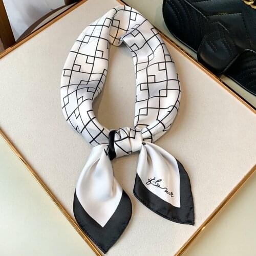 70cm New Silk Scarf Lady Hair Square Shawl Print Bag Scarves Wraps for Women Bandana Neckerchief