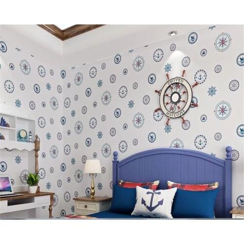 Beibehang wallpaper for walls 3 d New Mediterranean thicken environmental flocking wallpaper roll childrens room wallpaper