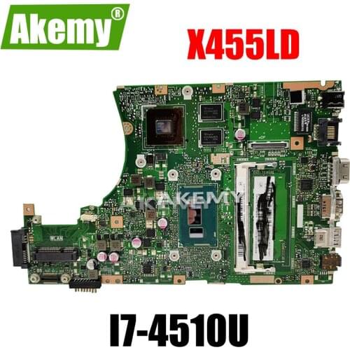 Original laptop motherboard X455LD X455LJ K455L A455L W491L REV2.1 GT 820M I7-4510U CPU with 2G DDR3 Mainboard 100% tested