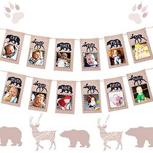 Lumberjack First Birthday Banner Monthly Photo Banner Buffalo Plaid Party Decor Lumberjack 1st Birthday Baby Photo Booth Props