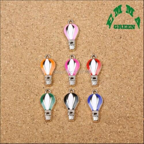 Fire Balloon 10pcs 23mm Red Pink Blue Green Black Orange Purple Enamel Zinc Alloy Charm Pendant Wholesale Jewelry Accessories