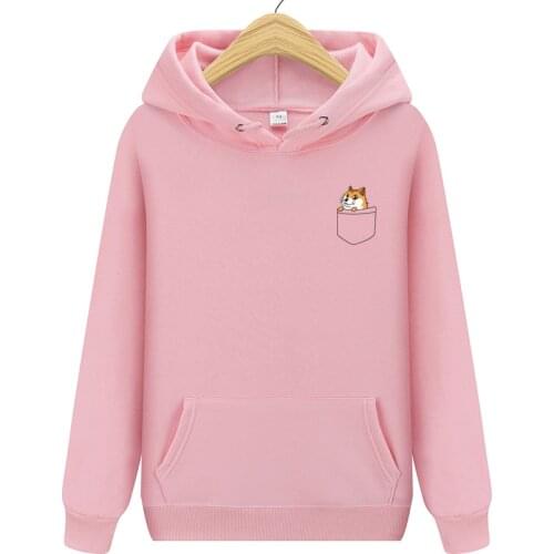 Merry Pretty Womens Casual Hoodies Streetwear Pocket Dog Printed Mens Hooded Pullovers Sportswear Male Leisure Tracksuit