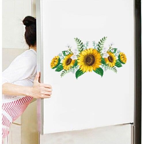 Removable Sunflower Wall Sticker Home Decor Living Room Waterproof Decals Kitchen Wall Stickers for Kids Room Bedroom Decoration