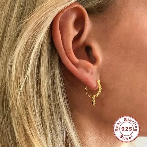 CANNER 100% Real Cubic Zircon 925 Sterling Silver Stud Earrings For Women Gold Color Piercing Earring Earings Jewelry pendientes